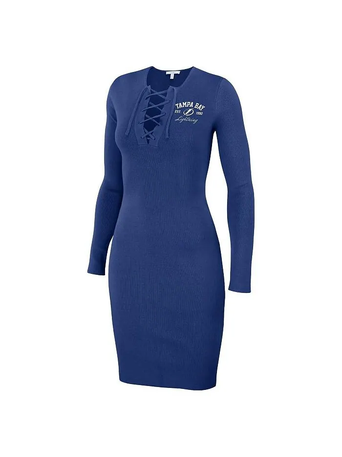Женское синее платье со шнуровкой Tampa Bay Lightning WEAR by Erin Andrews — изображение 3 из 3, синий
