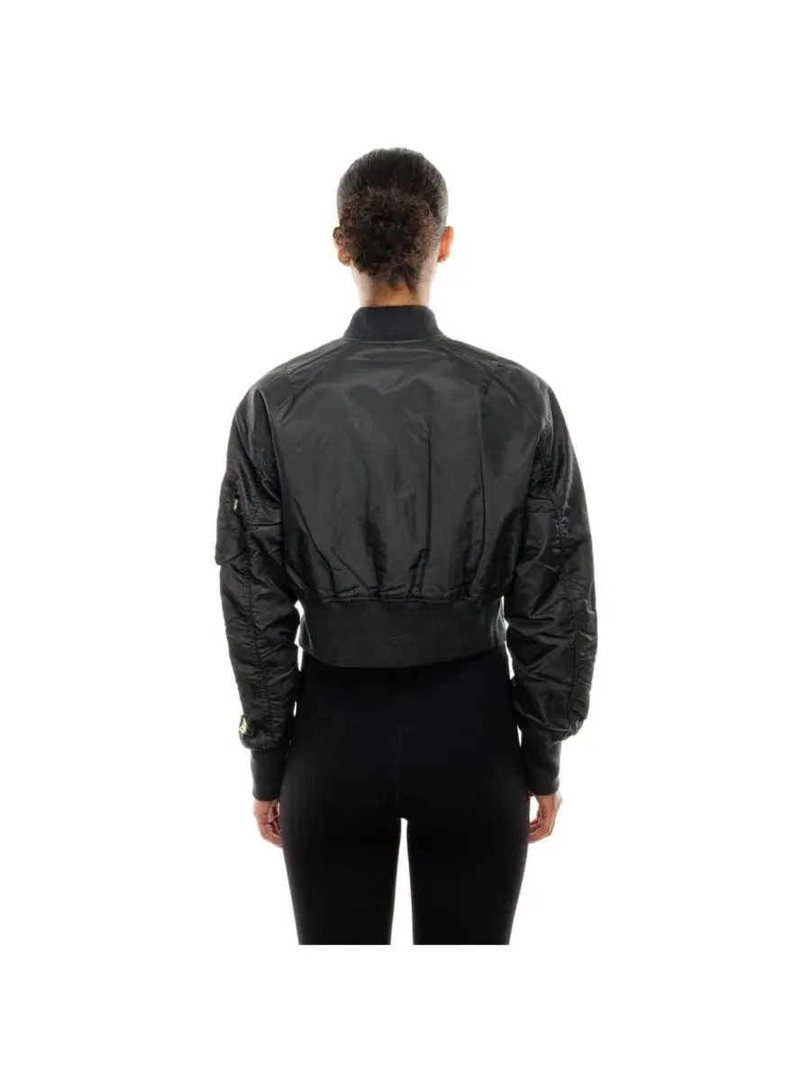 Женская укороченная куртка с полной молнией New Era x Alpha Industries, New York Mets — изображение 2 из 6, черный