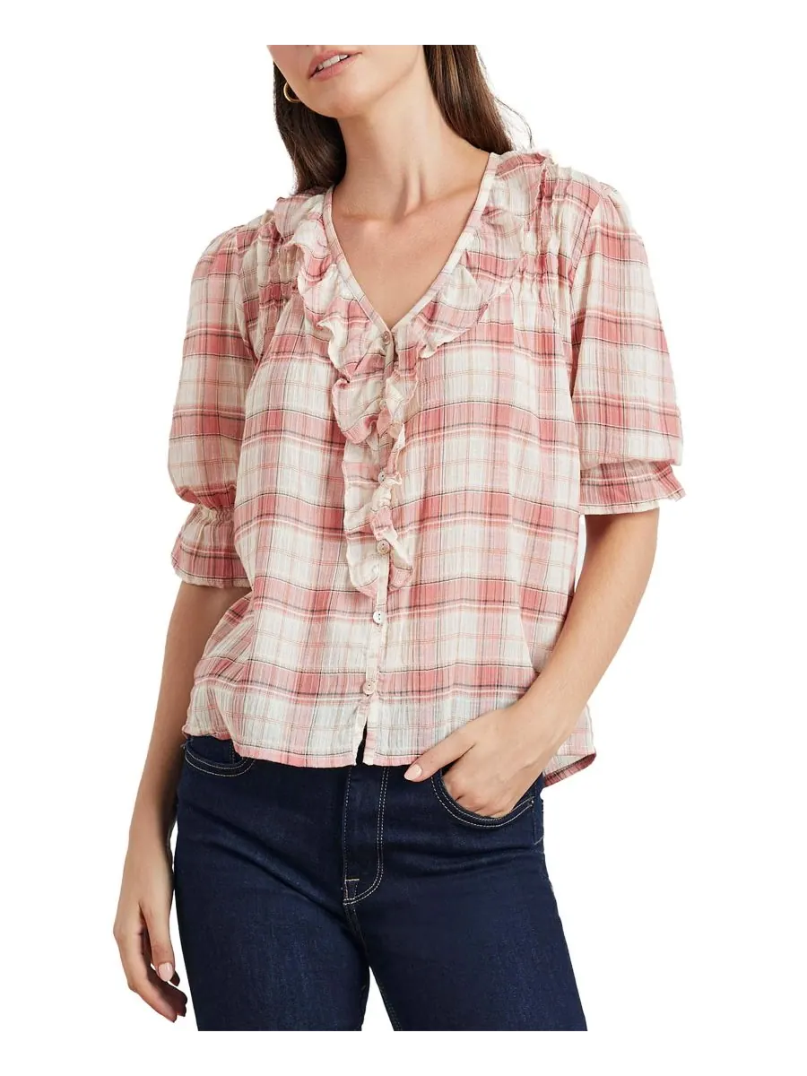 Женская хлопковая рубашка Chloe в клетку Paneros Clothing, Clay plaid — изображение 1 из 3