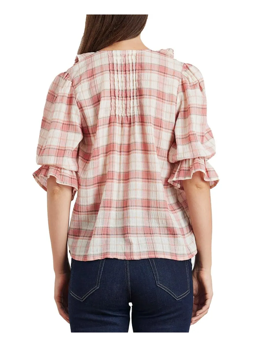 Женская хлопковая рубашка Chloe в клетку Paneros Clothing, Clay plaid — изображение 3 из 3