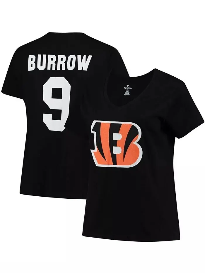 Женская футболка больших размеров Joe Burrow Black Cincinnati Bengals Fair Catch Name Number с — изображение 1 из 3