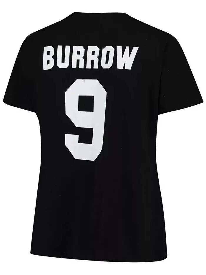 Женская футболка больших размеров Joe Burrow Black Cincinnati Bengals Fair Catch Name Number с — изображение 2 из 3