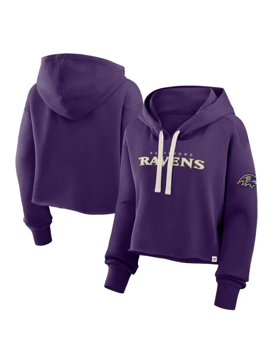 Fanatics Женская фиолетовая укороченная толстовка Baltimore Ravens Oversized Hometown Heritage