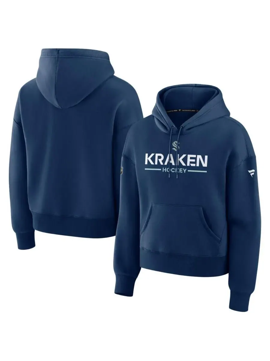 Fanatics Женская толстовка с капюшоном Seattle Kraken Authentic Pro Primary глубокого синего цвета — изображение 1 из 3