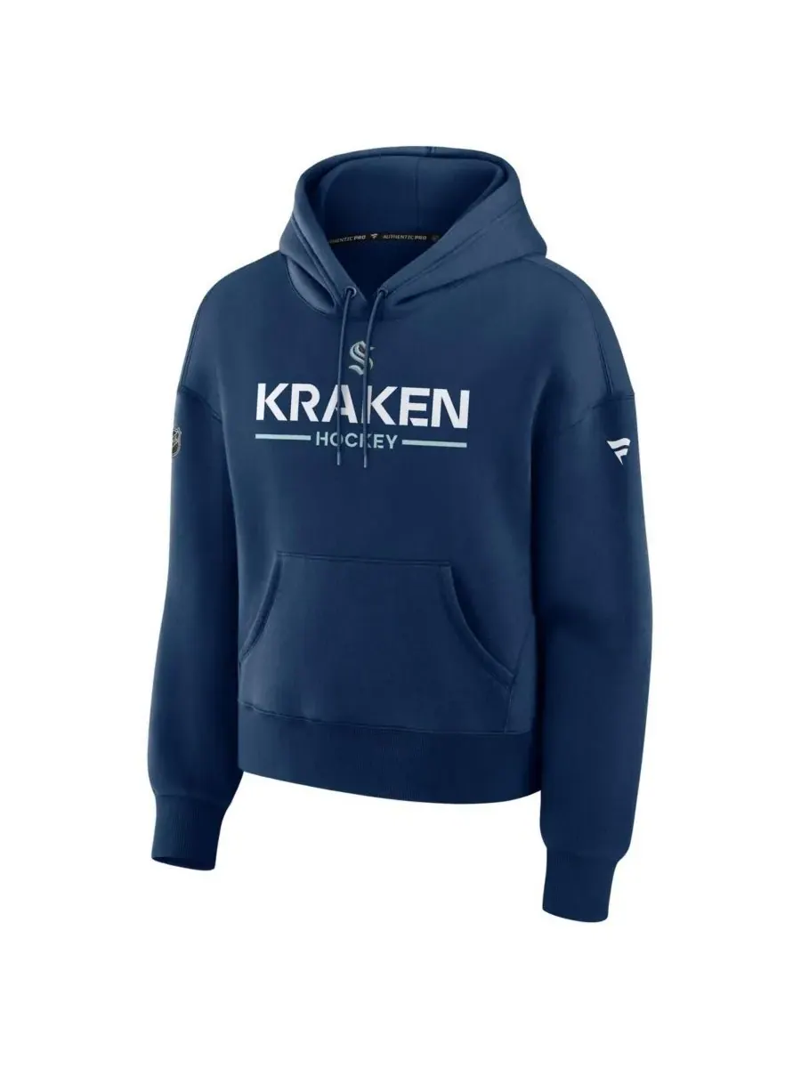 Fanatics Женская толстовка с капюшоном Seattle Kraken Authentic Pro Primary глубокого синего цвета — изображение 2 из 3