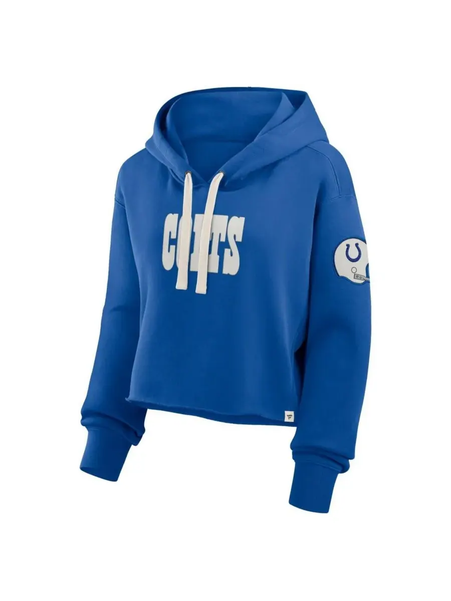 Женская укороченная толстовка Royal Indianapolis Colts Oversized Hometown Heritage Fanatics — изображение 2 из 3, королевский