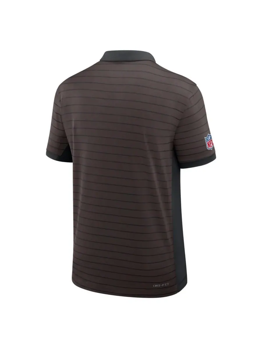Nike Мужская коричневая поло-рубашка Cleveland Browns Sideline Victory Stripe Performance — изображение 3 из 3, коричневый