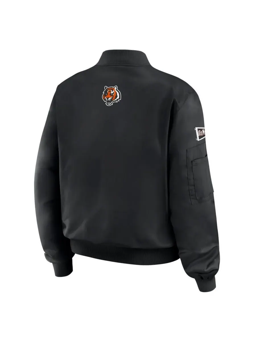WEAR by Erin Andrews Женская черная куртка-бомбер на молнии с нашивкой Cincinnati Bengals — изображение 3 из 3, черный