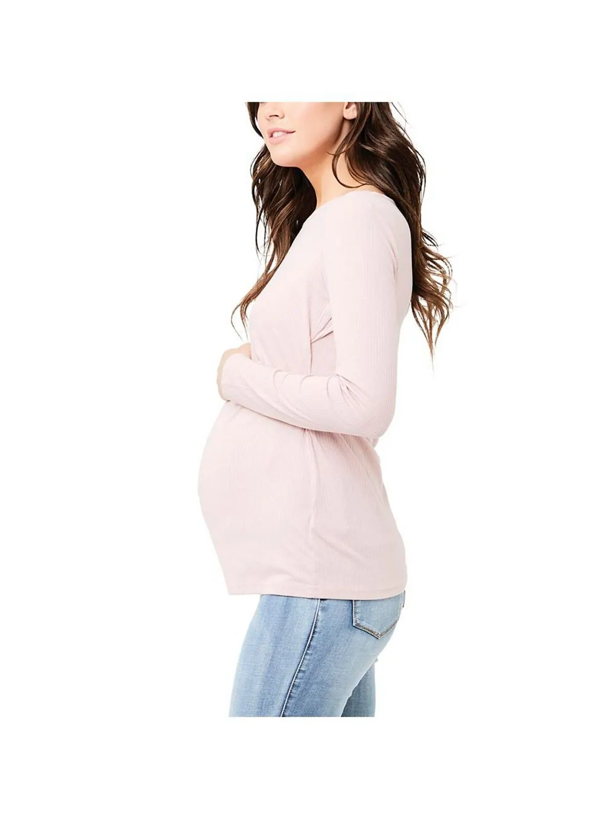 Женский топ для кормления Tessa Rib пыльно-розовый Ripe Maternity — изображение 2 из 3