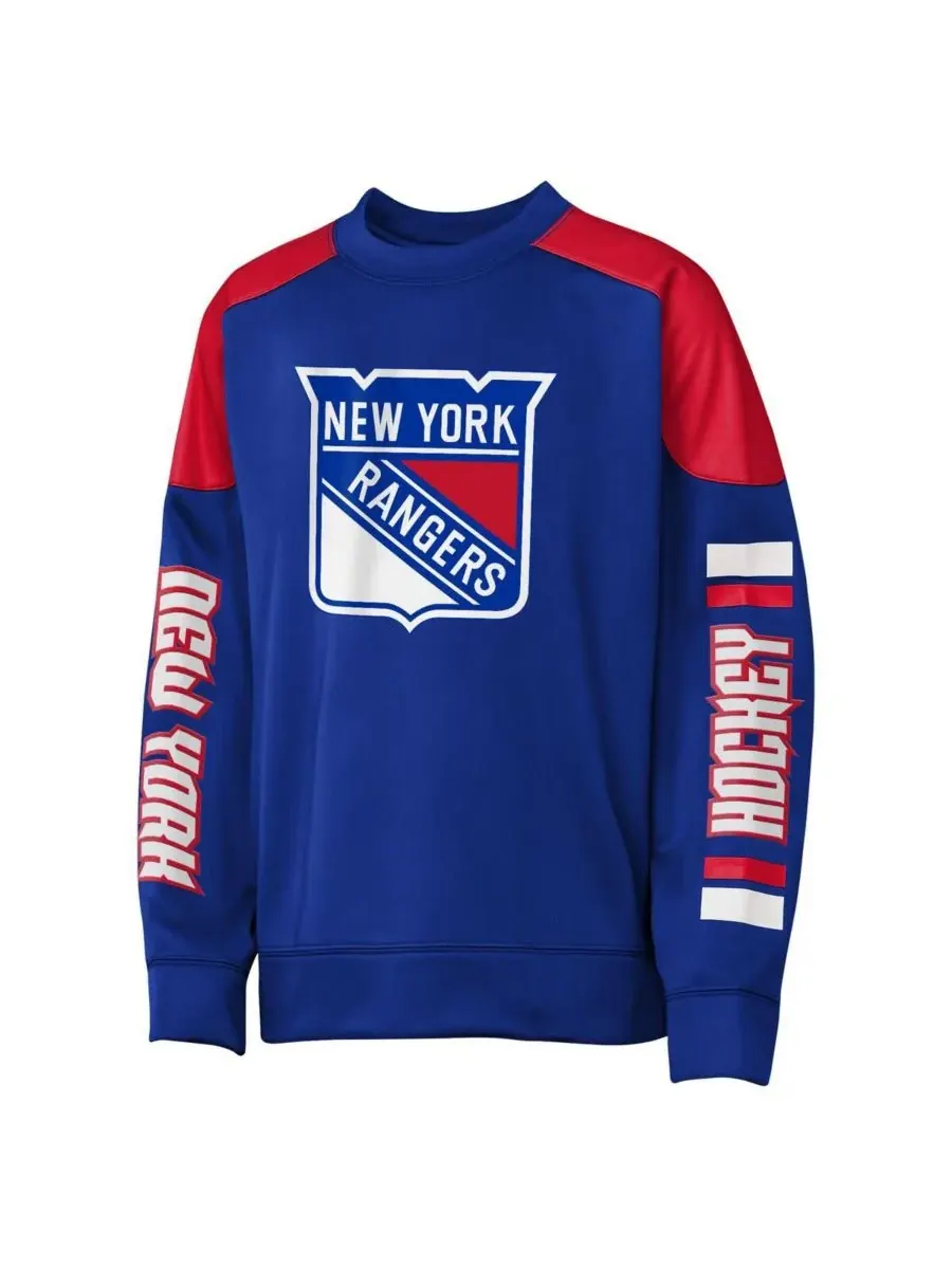 Outerstuff Толстовка с круглым вырезом "Big Boys and Girls" Mika Zibanejad Blue New York Rangers — изображение 2 из 3, синий