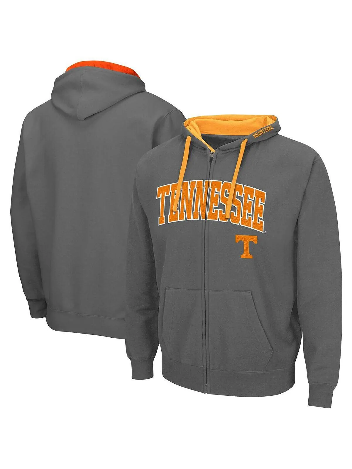 Мужская темно-серая толстовка с молнией во всю длину Tennessee Volunteers Big and Tall Colosseum — изображение 1 из 3