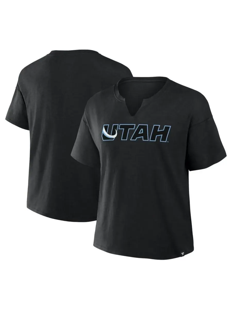 Fanatics Женская черная футболка Utah Mammoth Combo Stadium Slub Boxy — изображение 1 из 3, черный