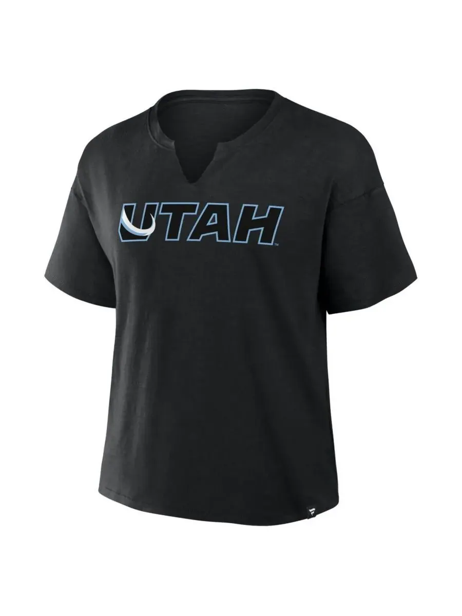 Fanatics Женская черная футболка Utah Mammoth Combo Stadium Slub Boxy — изображение 2 из 3, черный