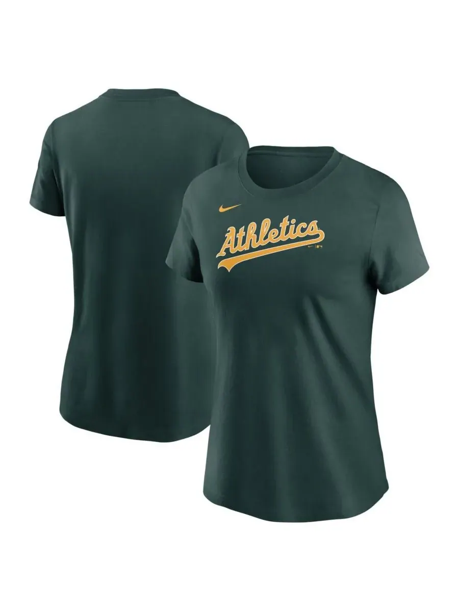 Nike Женская футболка Green Athletics Fuse Wordmark — изображение 1 из 3, зеленый