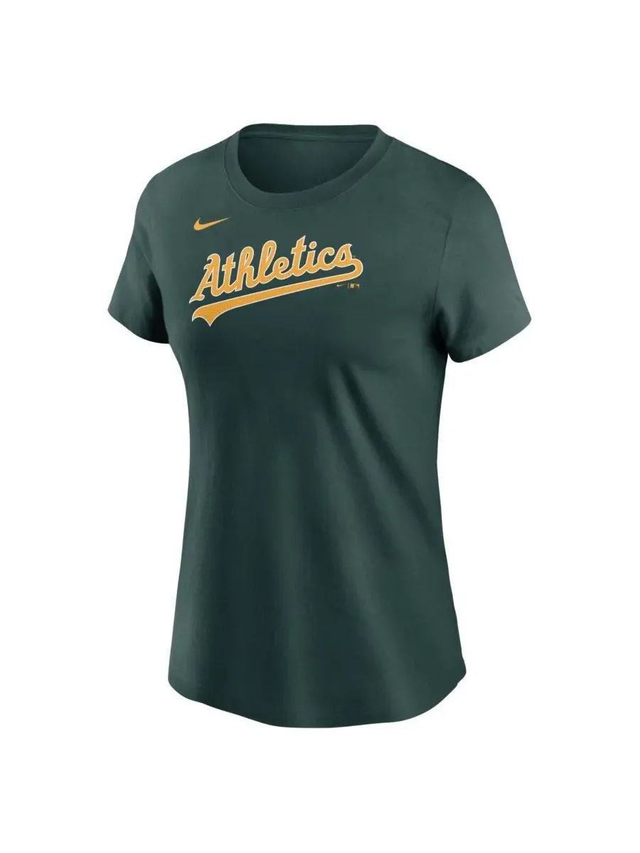 Nike Женская футболка Green Athletics Fuse Wordmark — изображение 3 из 3, зеленый