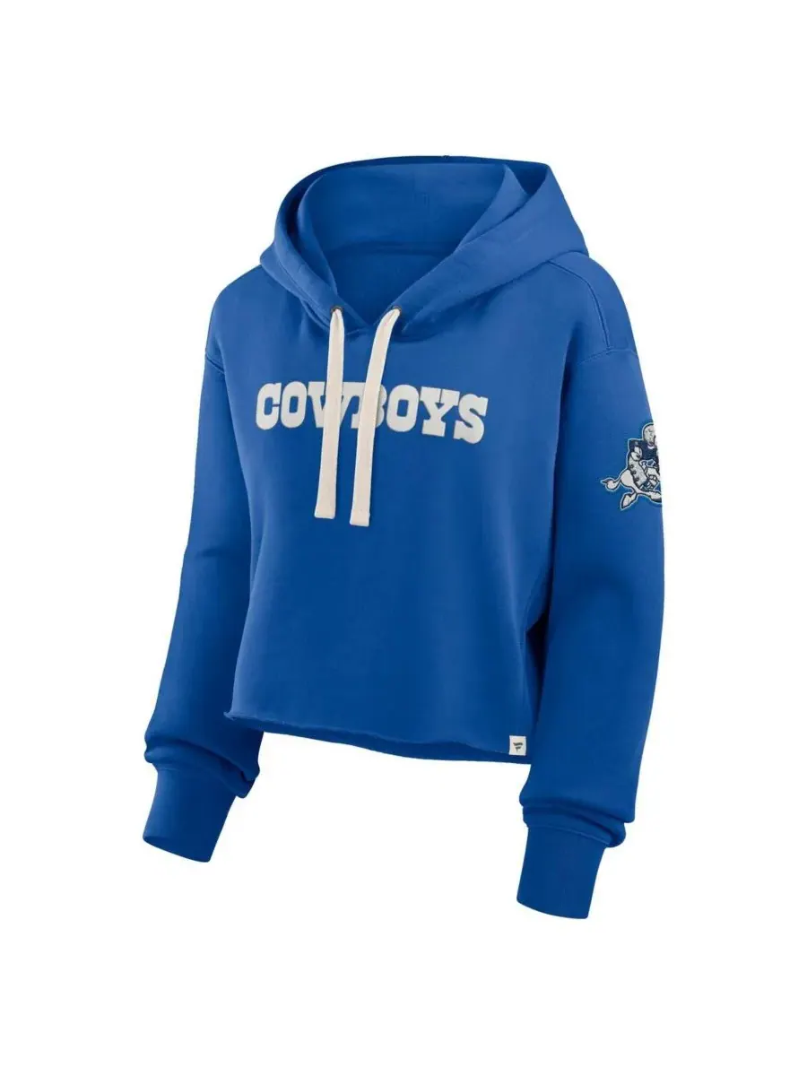 Женская укороченная толстовка Royal Dallas Cowboys Oversized Hometown Heritage Fanatics — изображение 2 из 3, королевский
