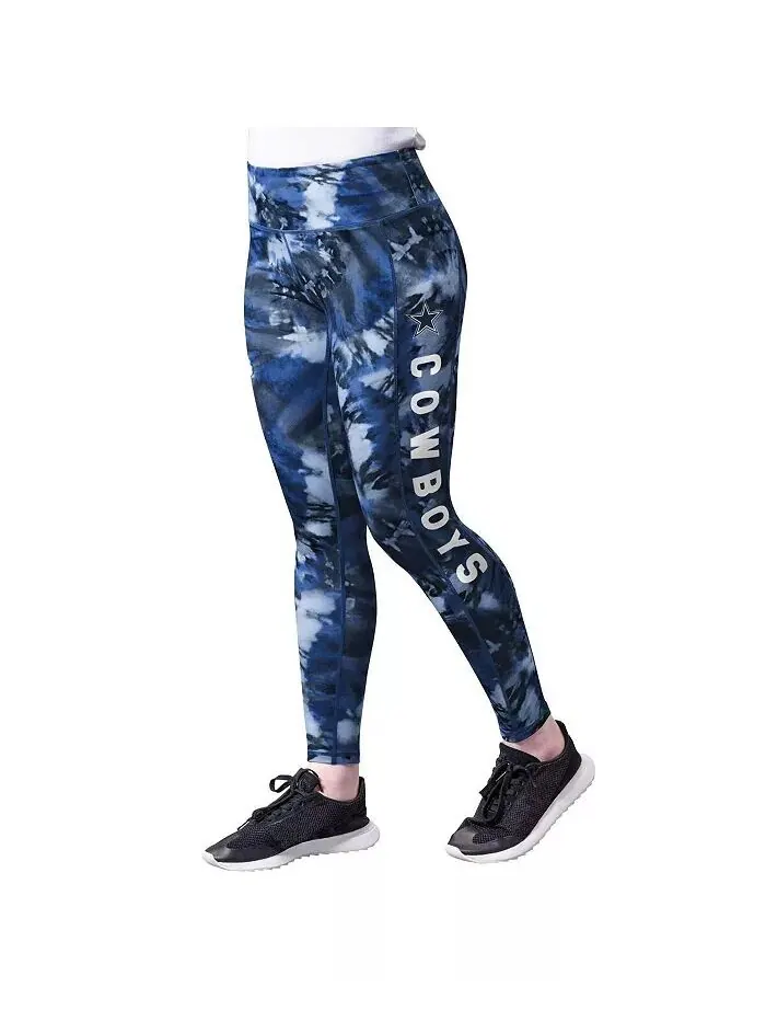 Женские леггинсы темно-синего цвета Dallas Cowboys Aubrey Tie-Dye MSX by Michael Strahan — изображение 1 из 4