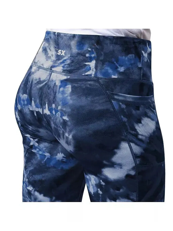 Женские леггинсы темно-синего цвета Dallas Cowboys Aubrey Tie-Dye MSX by Michael Strahan — изображение 4 из 4