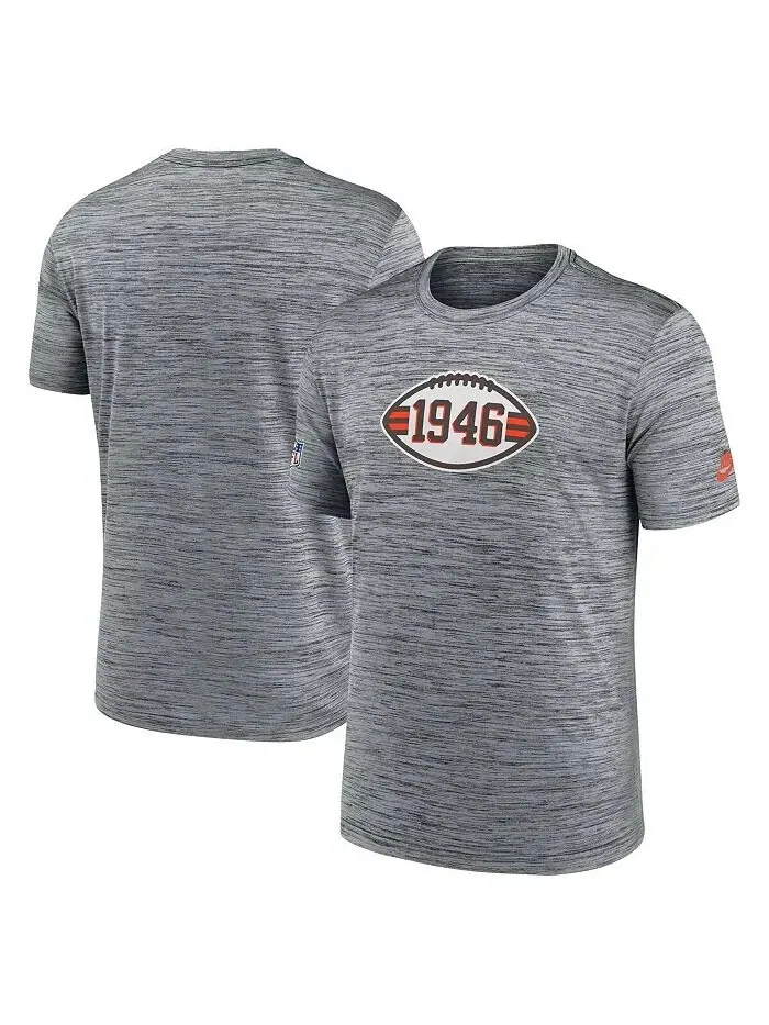 Мужская серая футболка Cleveland Browns Velocity Alternate Logo Performance Nike — изображение 1 из 3
