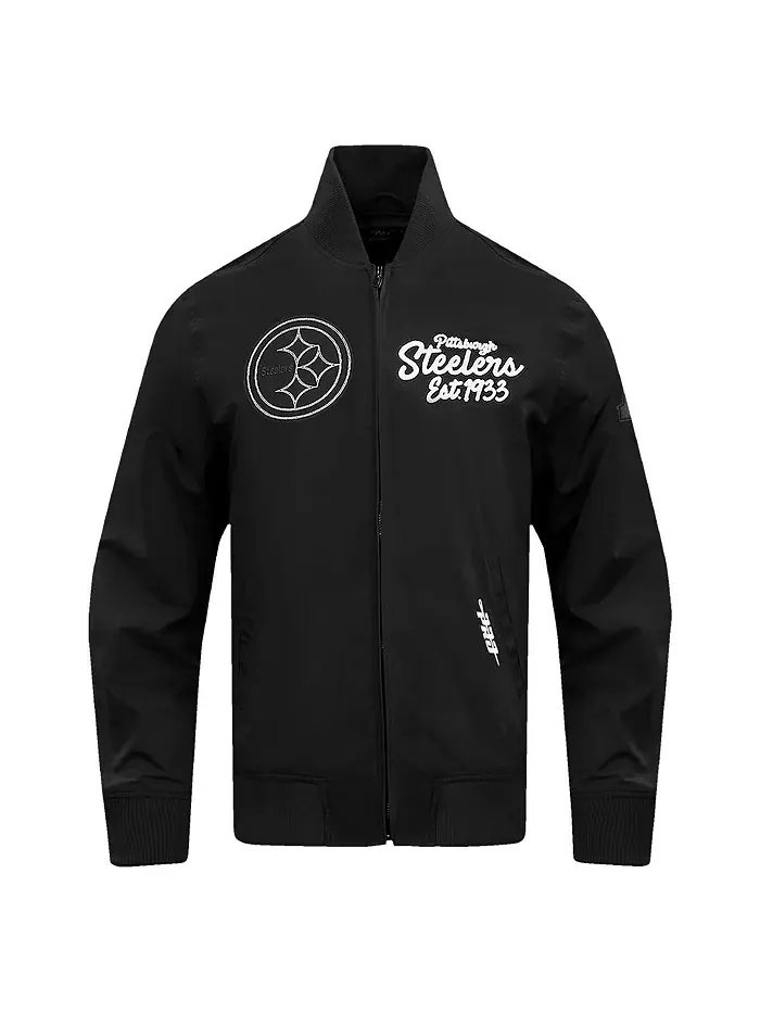 Мужская черная толстовка с полной застежкой-молнией Pittsburgh Steelers Paint The City Twill Pro — изображение 4 из 5