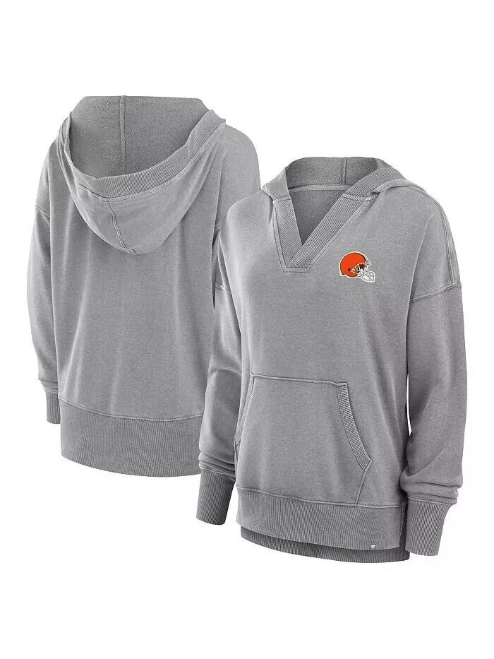 Женская толстовка с капюшоном цвета «серый» Cleveland Browns Initiative Snow Wash French Terry с — изображение 1 из 3