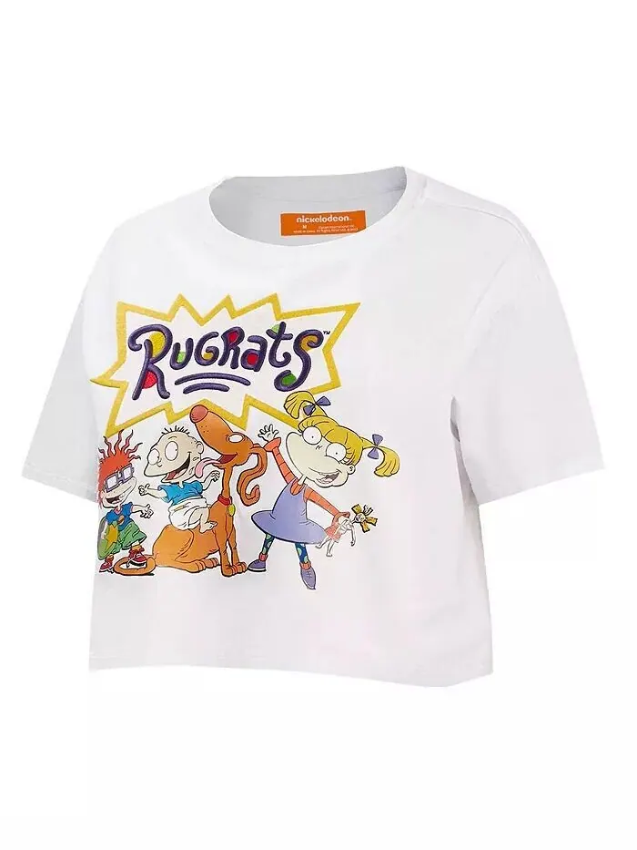 Женская белая укороченная футболка Rugrats Group Freeze Max — изображение 2 из 4