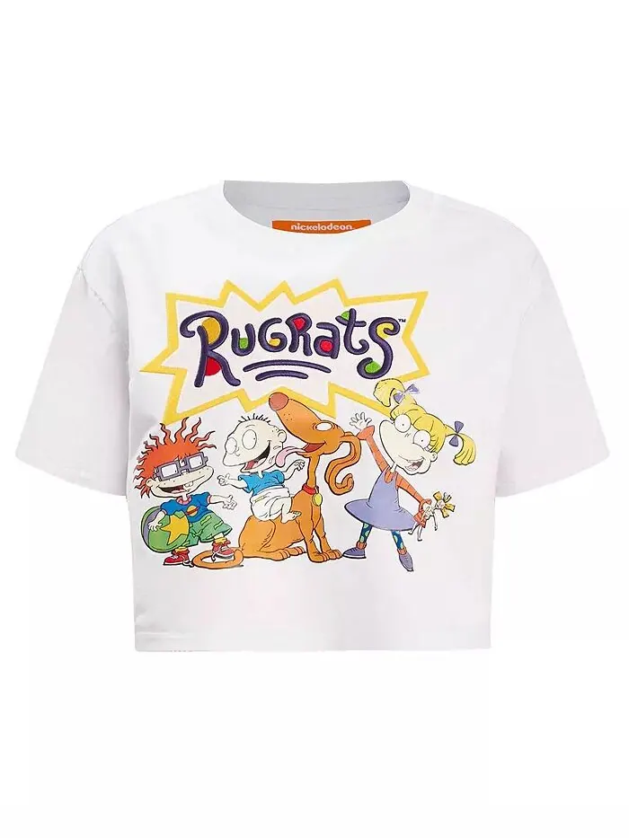 Женская белая укороченная футболка Rugrats Group Freeze Max — изображение 3 из 4