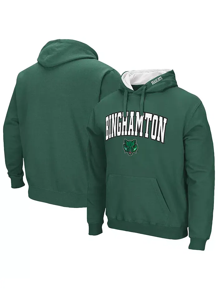 Мужская зеленая толстовка Binghamton Bearcats Arch Logo 3.0 с капюшоном Colosseum — изображение 1 из 3