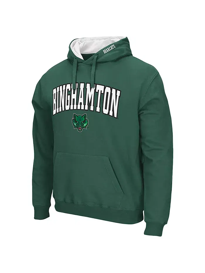 Мужская зеленая толстовка Binghamton Bearcats Arch Logo 3.0 с капюшоном Colosseum — изображение 2 из 3
