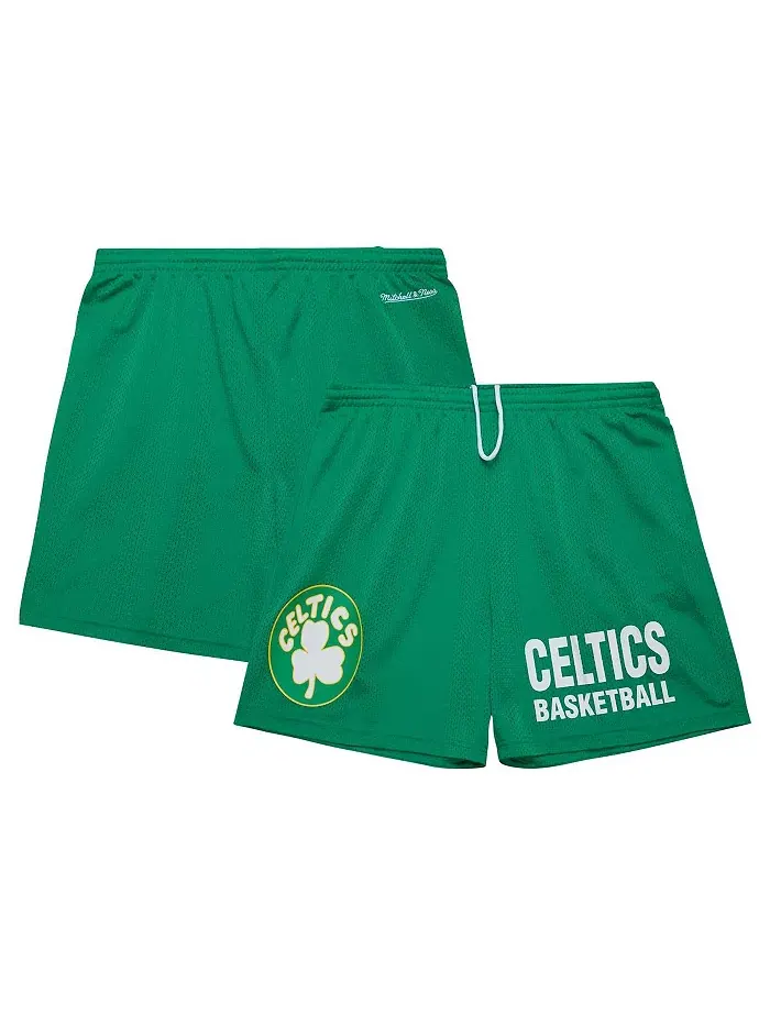 Мужские шорты Boston Celtics Hardwood Classics Gameday цвета Kelly Green из сетчатой ткани Mitchell — изображение 1 из 5