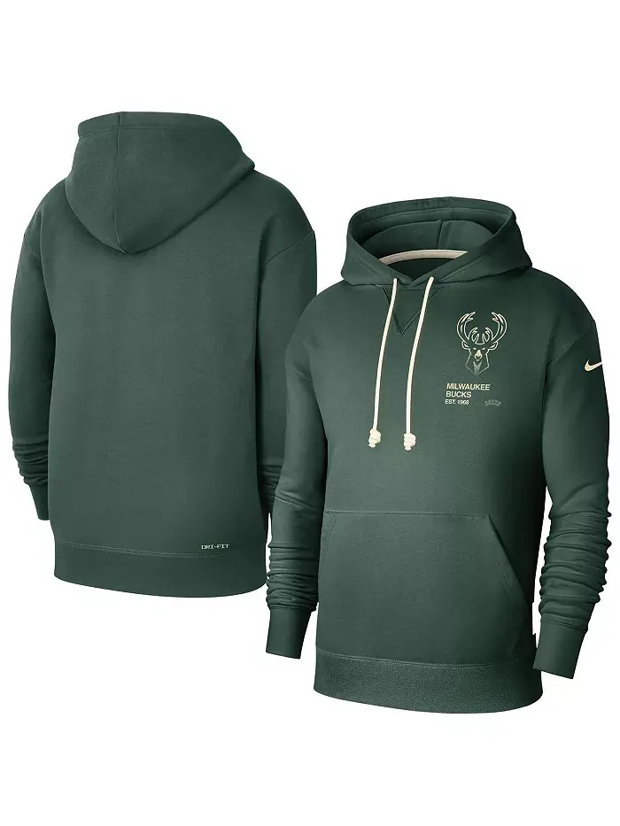 Мужская толстовка с капюшоном Milwaukee Bucks Courtside Standard Issue Premium Performance цвета