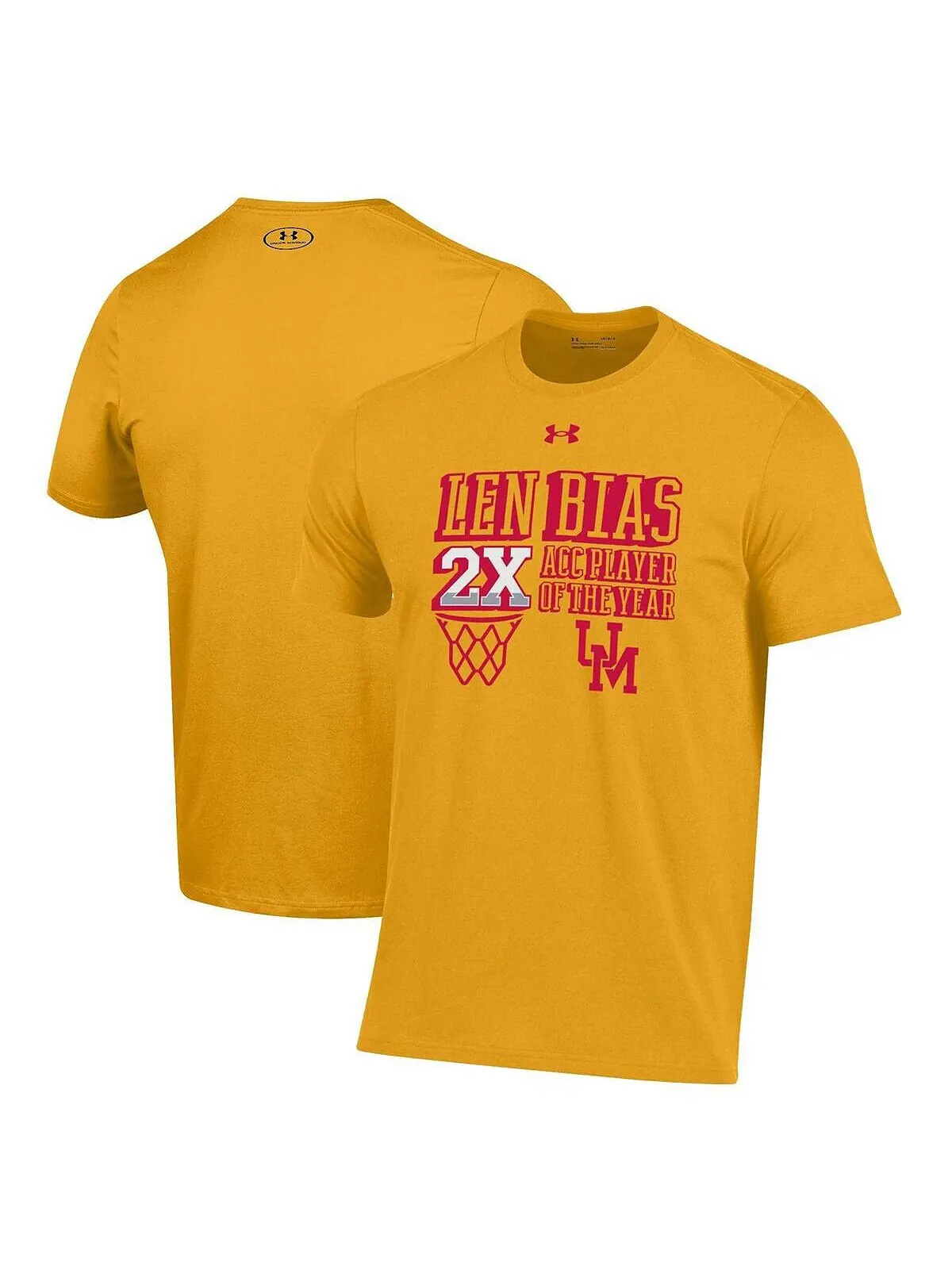 Мужская золотая футболка Maryland Terrapins Len Bias Performance Under Armour