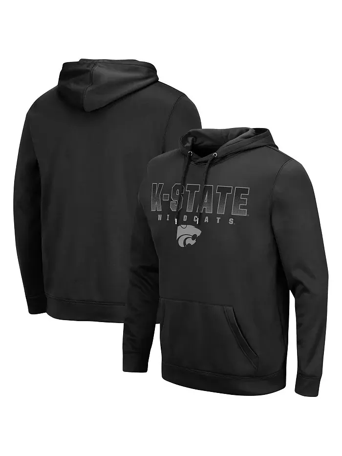 Мужская черная толстовка с капюшоном Kansas State Wildcats Blackout 3.0 Colosseum — изображение 1 из 3