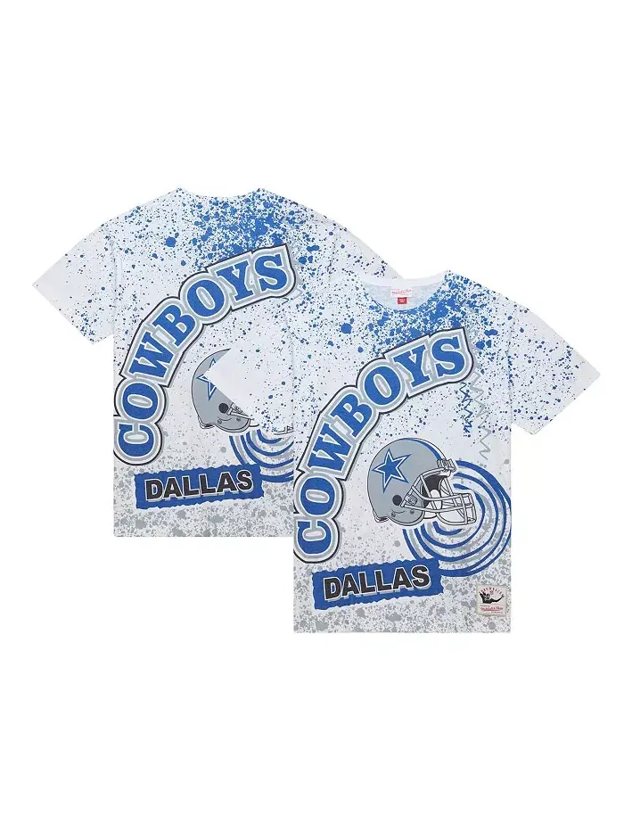 Мужская белая футболка Dallas Cowboys Team Burst с сублимационным принтом Mitchell & Ness — изображение 1 из 4