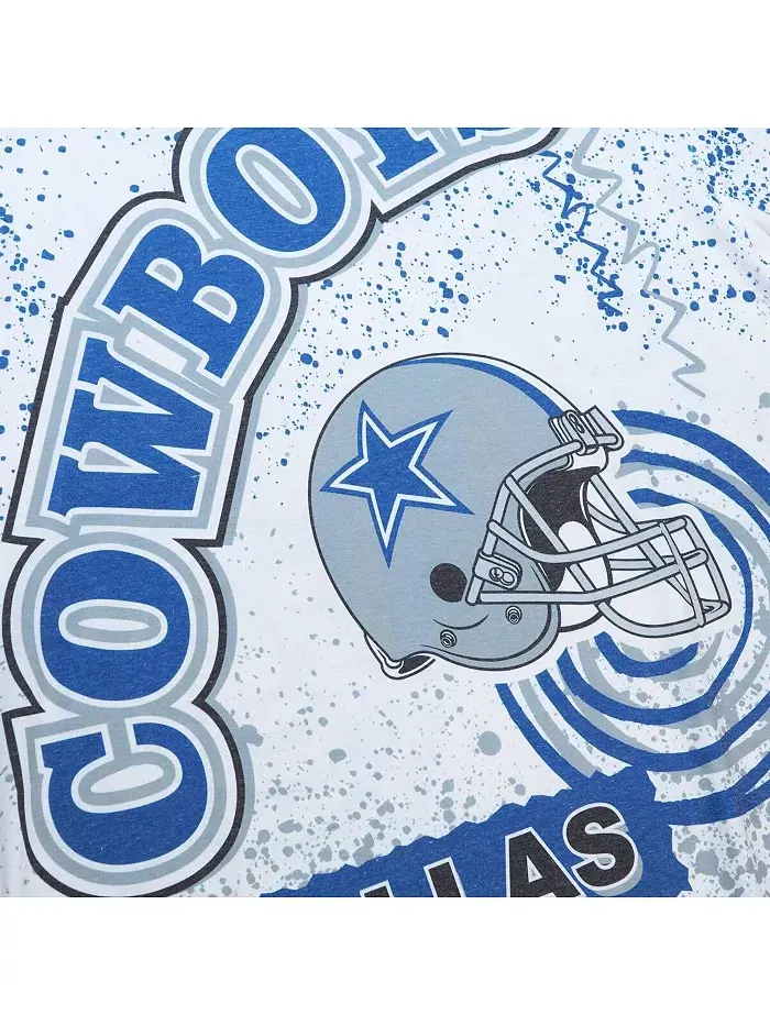 Мужская белая футболка Dallas Cowboys Team Burst с сублимационным принтом Mitchell & Ness — изображение 2 из 4