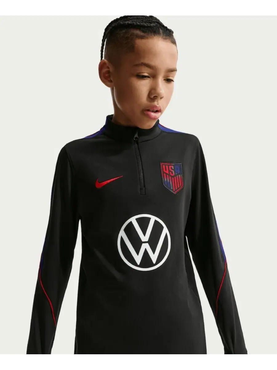 Лонгслив Nike USMNT 2026 Strike Dri-FIT с четверть-молнией, с длинным рукавом, с отверстиями для