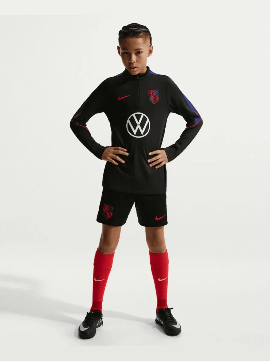 Лонгслив Nike USMNT 2026 Strike Dri-FIT с четверть-молнией, с длинным рукавом, с отверстиями для — изображение 4 из 4, черный