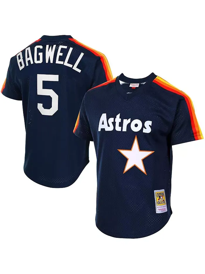 Мужская бейсбольная тренировочная майка Jeff Bagwell в синем цвете Houston Astros Cooperstown с — изображение 1 из 1