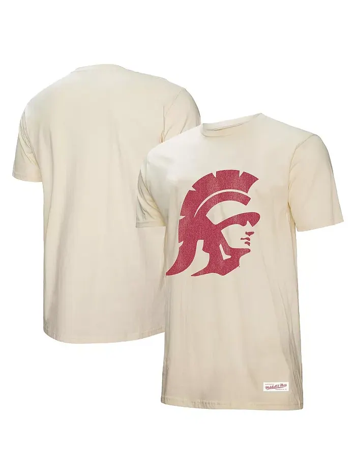 Мужская футболка USC Trojans Vintage Tone в бежевом цвете Mitchell & Ness — изображение 1 из 3