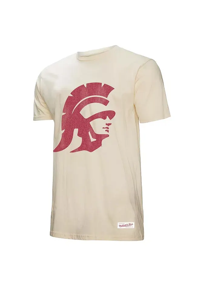 Мужская футболка USC Trojans Vintage Tone в бежевом цвете Mitchell & Ness — изображение 2 из 3