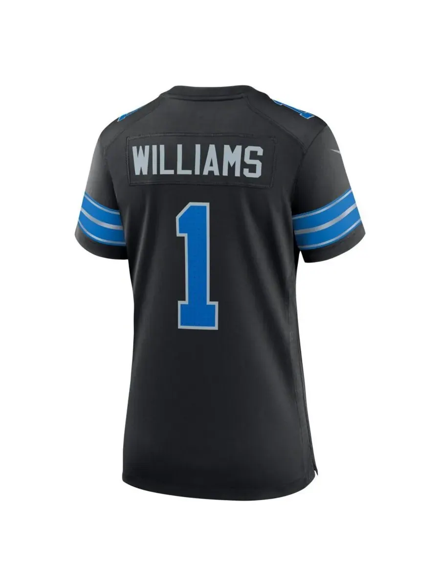 Nike Женская черная футболка Jameson Williams Detroit Lions, запасной игрок на 2-й игре — изображение 3 из 3, черный
