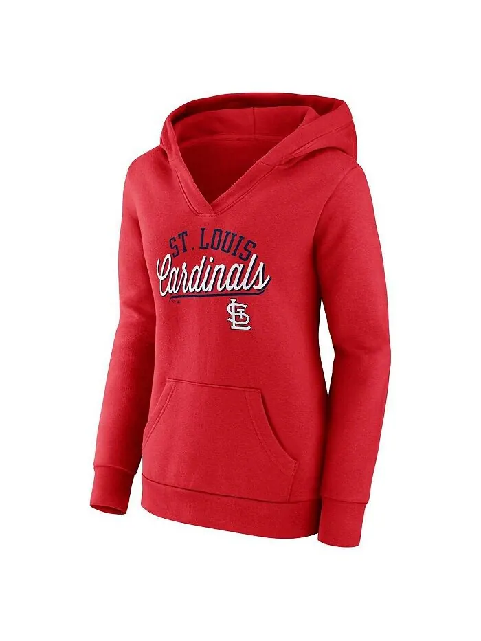 Женский красный пуловер с капюшоном St. Louis Cardinals Simplicity Crossover с V-образным вырезом — изображение 3 из 3