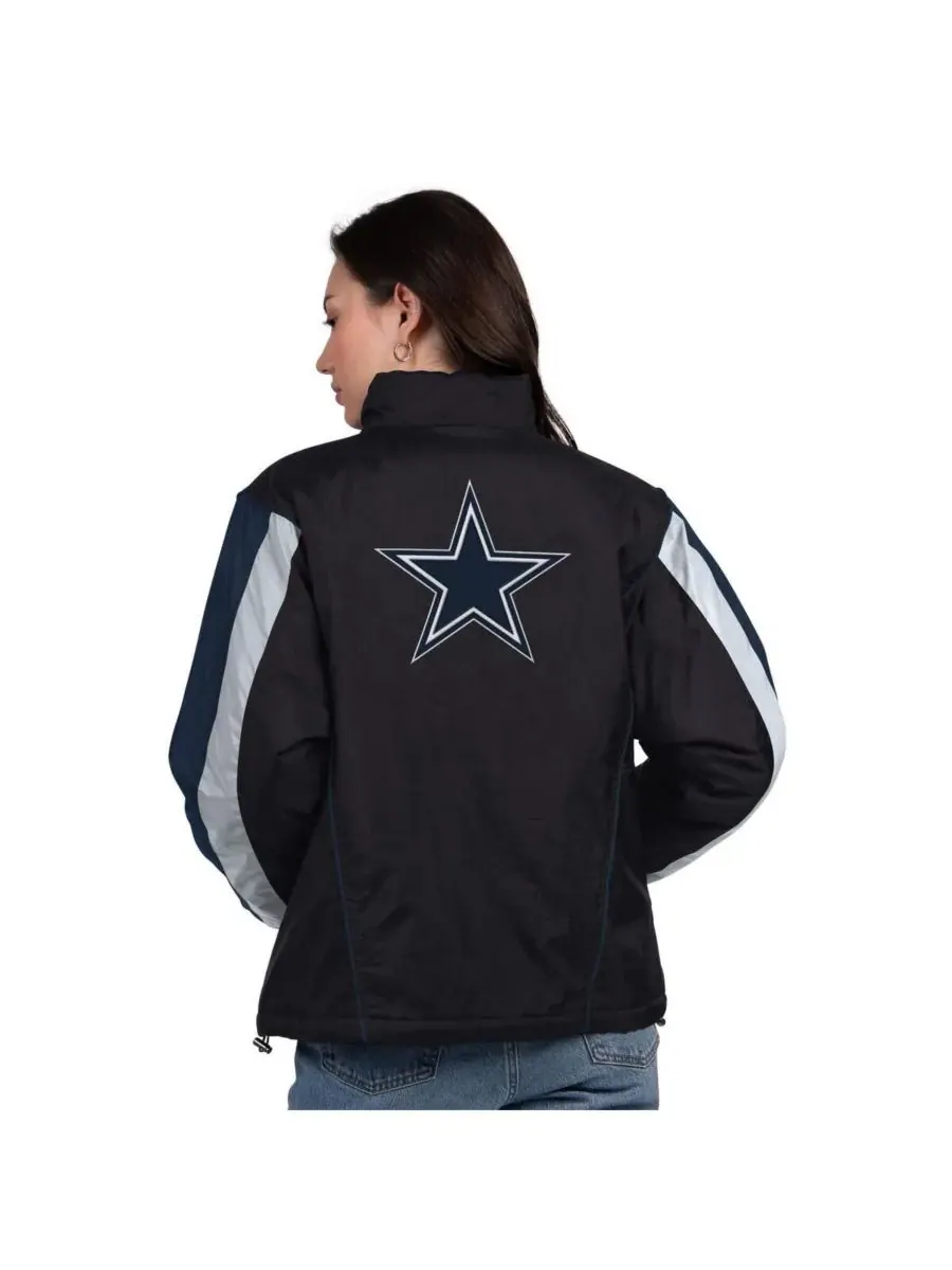 Starter Женская черная/темно-синяя куртка Dallas Cowboys Thursday Night Gridiron с половинной — изображение 2 из 2