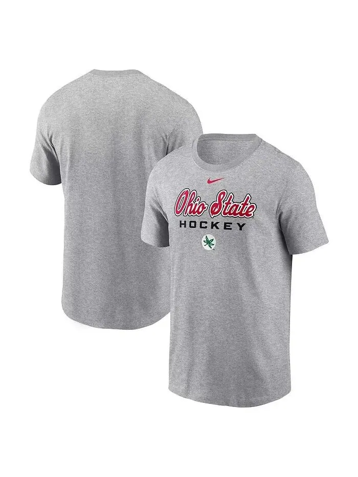 Мужская серая хоккейная футболка Ohio State Buckeyes Nike — изображение 1 из 3