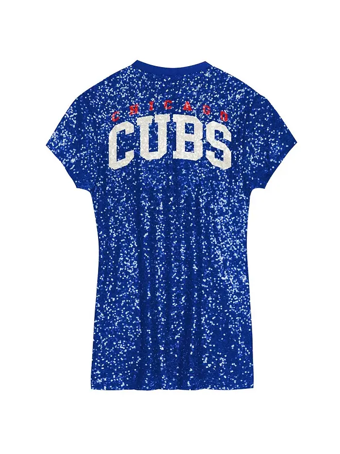 Детское платье для девочек дошкольного возраста Royal Chicago Cubs с пайетками и V-образным вырезом — изображение 2 из 3