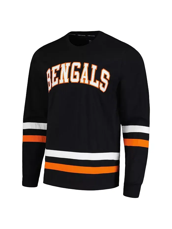 Мужская черно-оранжевая футболка с длинным рукавом Nolan Cincinnati Bengals Tommy Hilfiger — изображение 3 из 3