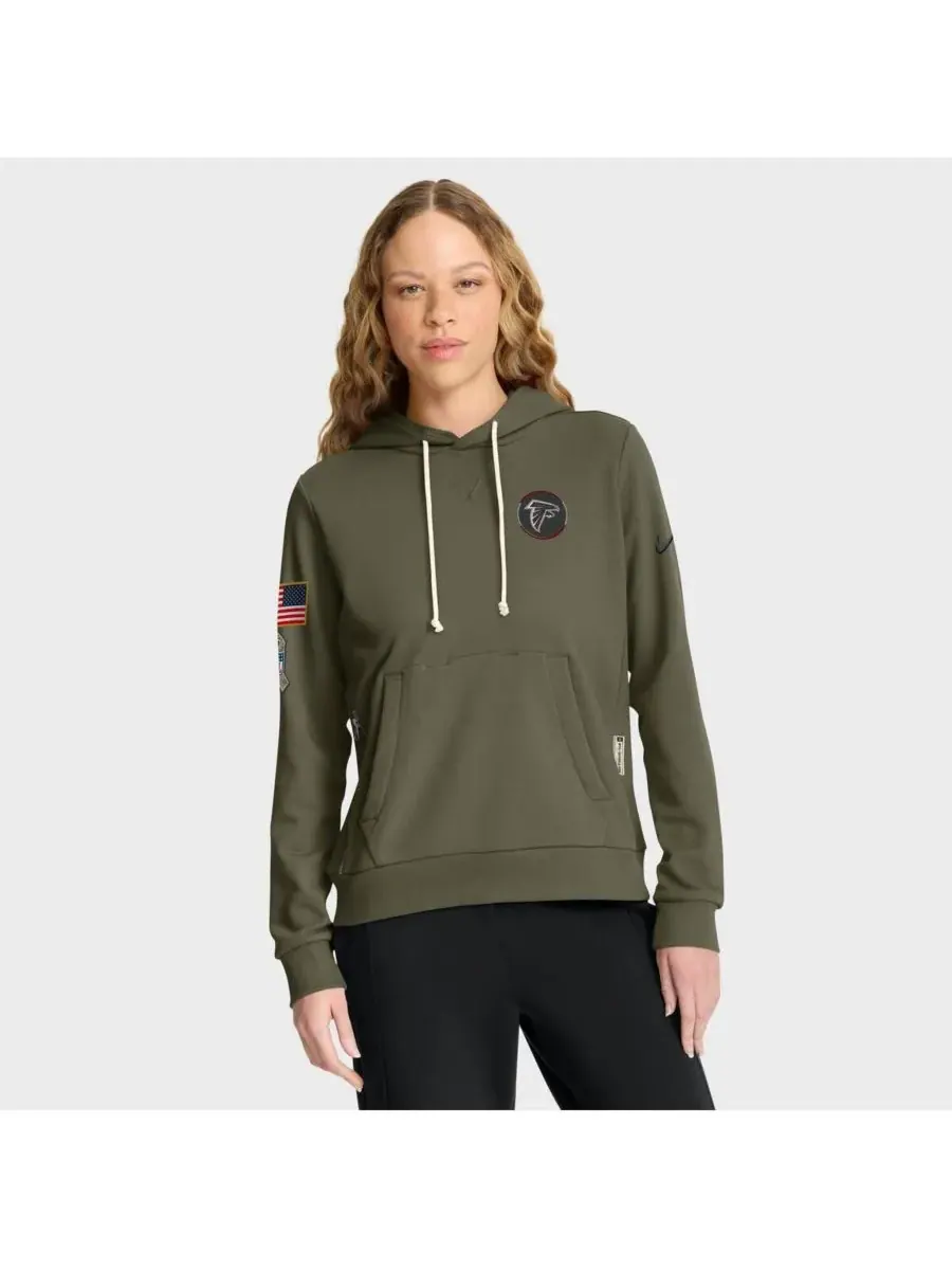 Nike Женская толстовка Olive Atlanta Falcons 2025 Salute to Service Sideline Standard Issue Dri-FIT — изображение 1 из 3