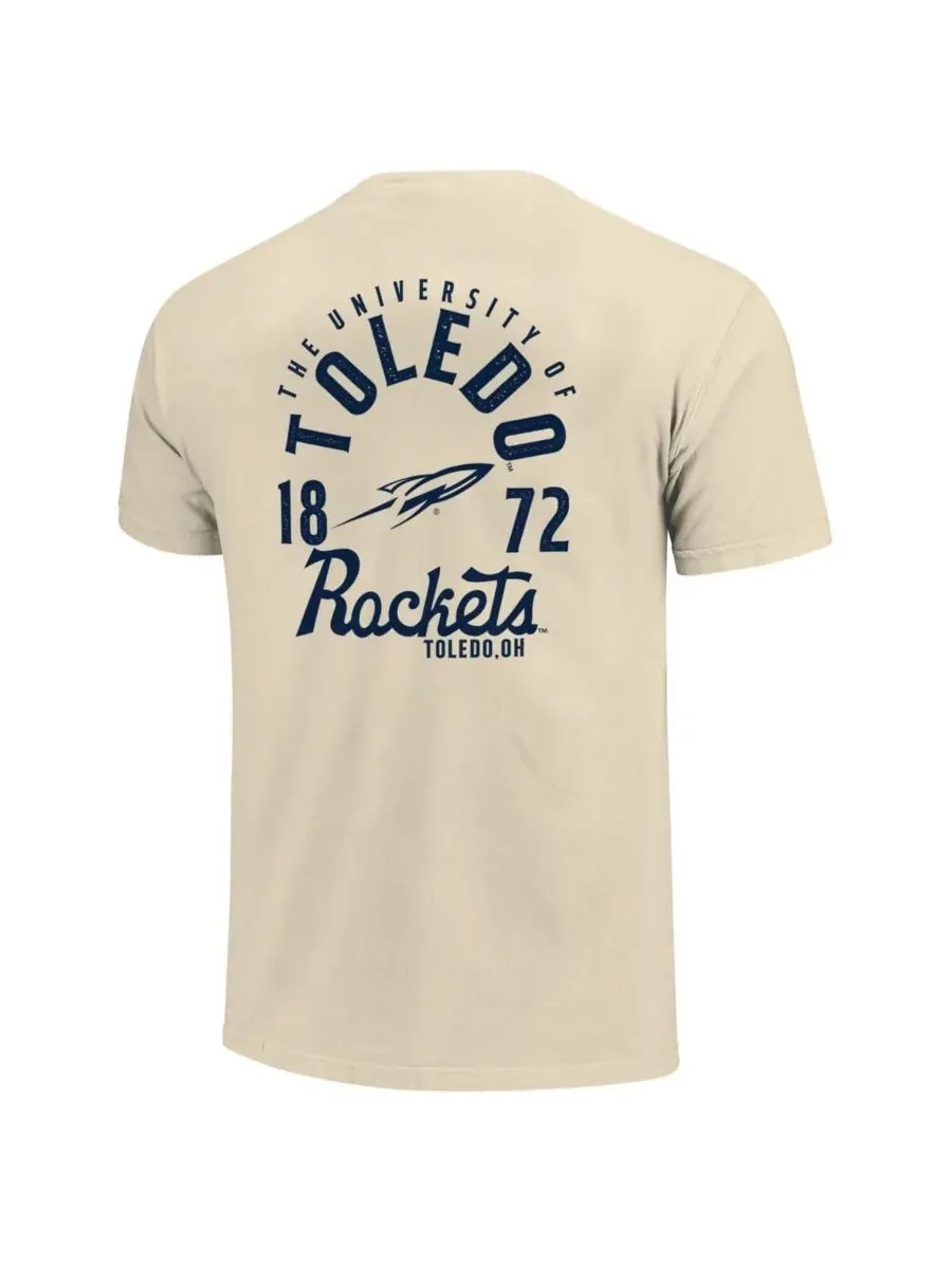 Image One Мужская кремовая футболка Toledo Rockets Comfort Colors с изображением талисмана команды — изображение 2 из 3