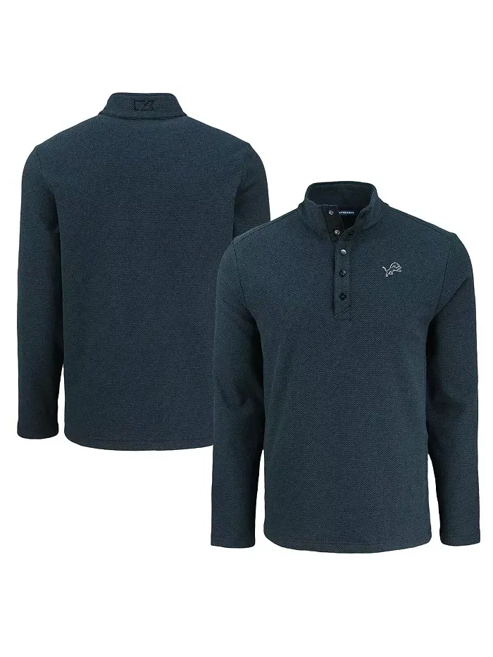 Мужская черная толстовка Detroit Lions Hunts Point Eco Textured Fleece с полузастежкой на молнию — изображение 1 из 3