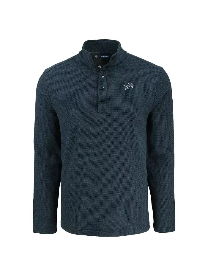 Мужская черная толстовка Detroit Lions Hunts Point Eco Textured Fleece с полузастежкой на молнию — изображение 3 из 3